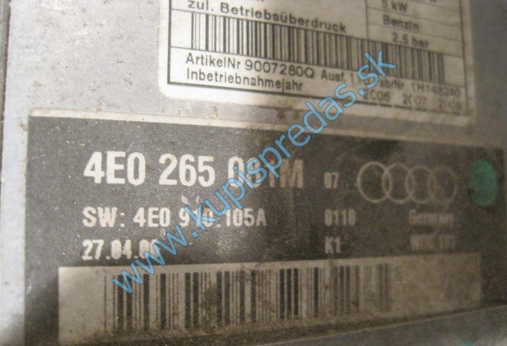 Nezávislé kúrenie Webasto AUDI A8 D3 4E0  